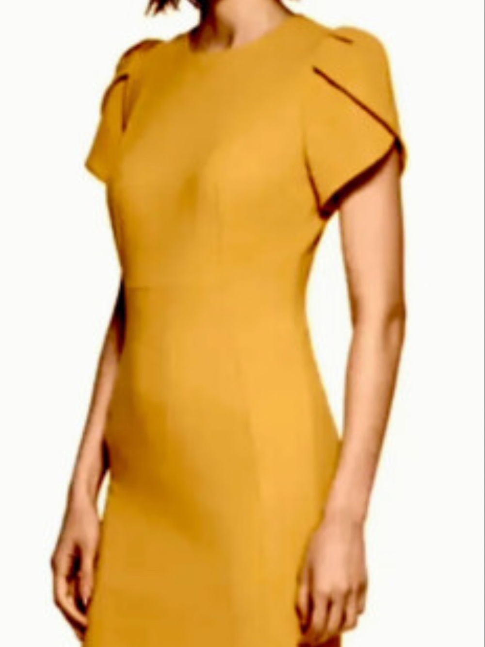 Calvin Klein Sunny Yellow Puff Sleeve Sheath Dress